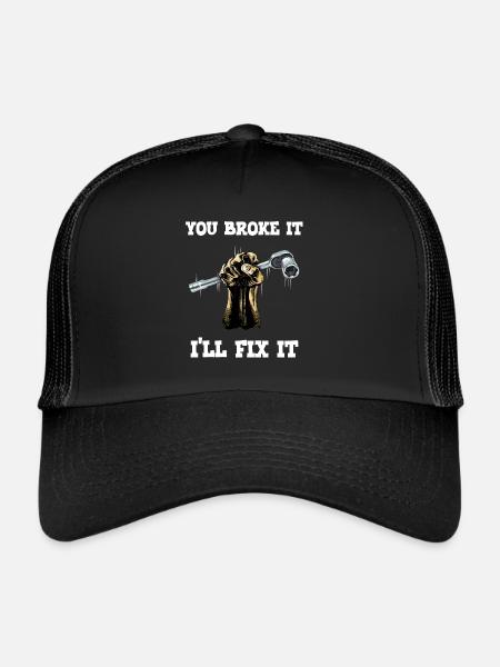 Mécanicien vous l’avez cassé mal le réparer - Casquette trucker  - noir/noir - Devant