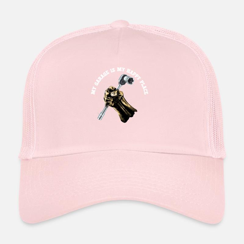 Mécanicien Mon garage est mon endroit heureux Casquette trucker 