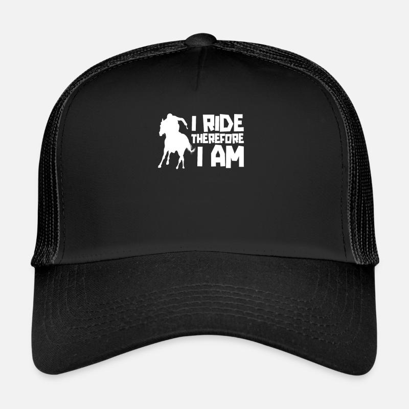 Pferd Reitsport Cool Ausdauerreiten - Trucker Cap - Schwarz/Schwarz