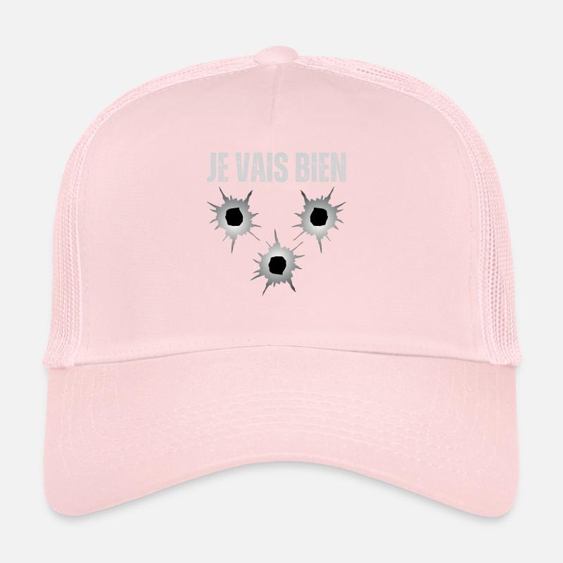 I'm fine everything is fine, bullet hole gun Trucker Cap