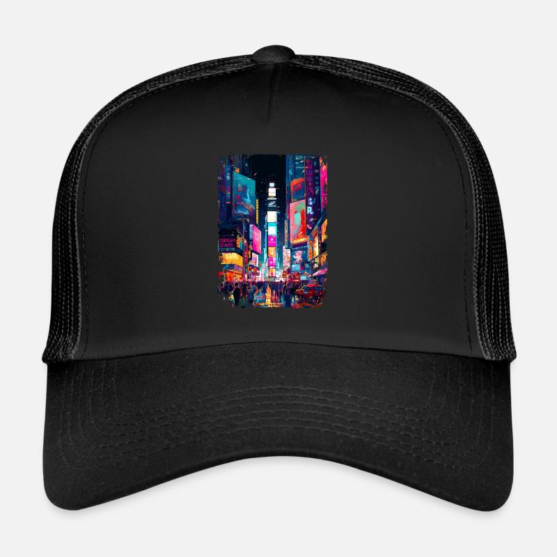 New York - Trucker Cap - Schwarz/Schwarz