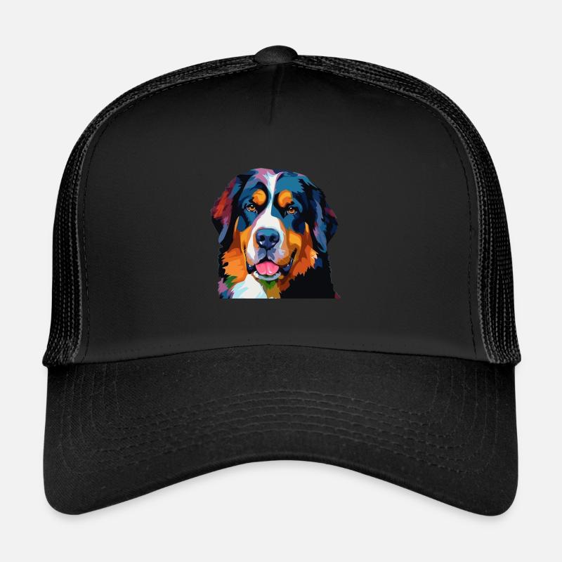 Bernese Mountain Dog Colorful Trucker Cap