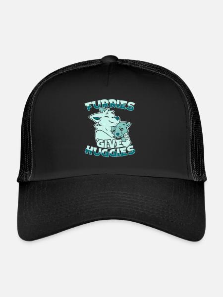 Furry Fandom Fursuits Hug - Casquette trucker  - noir/noir - Devant