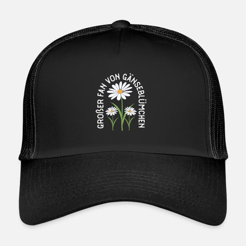 Gänseblume Gänseblümchen - Trucker Cap - Schwarz/Schwarz