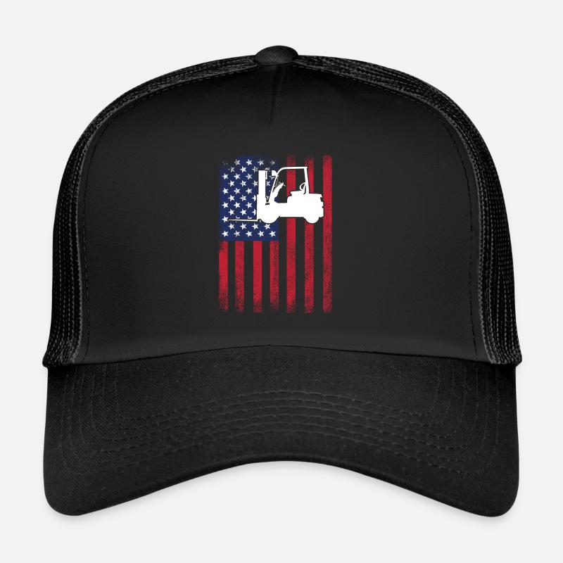 Forklift USA Flag Trucker Cap