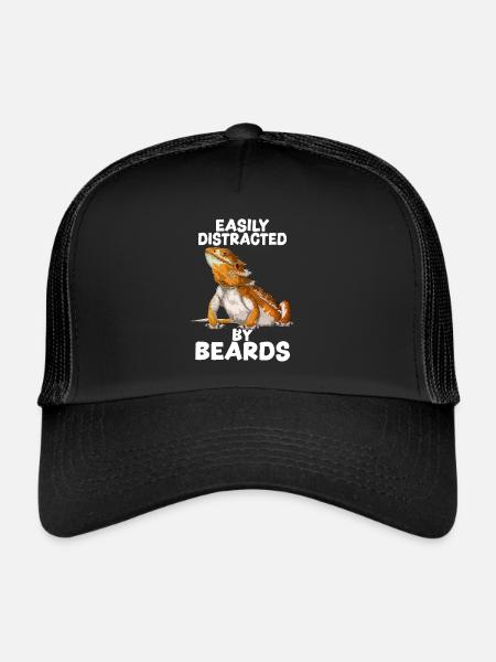Dragon barbu facilement distrait par les barbes - Casquette trucker  - noir/noir - Devant