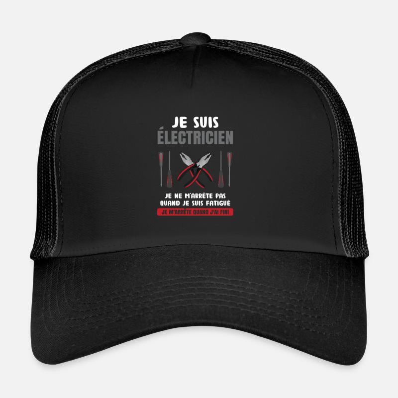 Électricien Dire Drôle De Technicien Électronique - Casquette trucker  - noir/noir