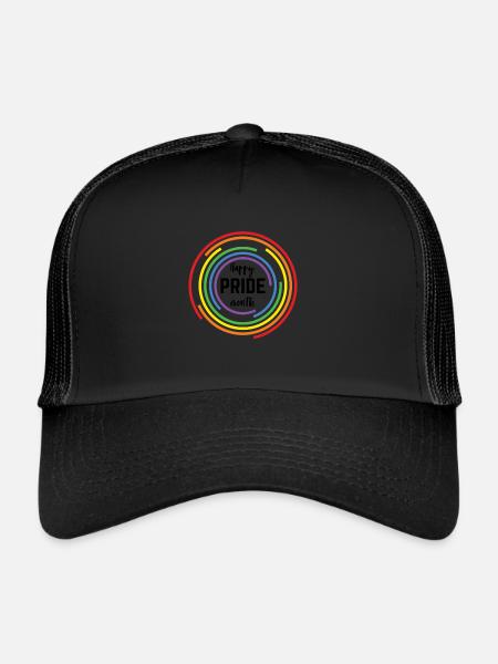 Pride LGBT love wins, we are queer and proud - Trucker Cap - black/black - Front