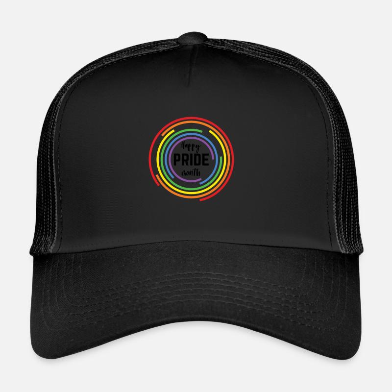 Pride LGBT Liebe gewinnt, wir sind queer und stolz - Trucker Cap - Schwarz/Schwarz