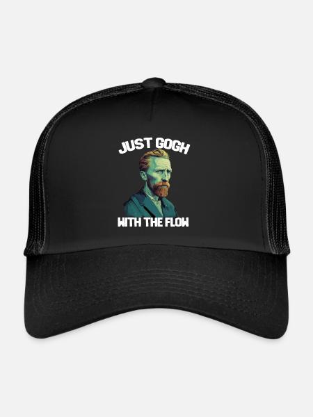 Just Gogh avec le courant - Casquette trucker  - noir/noir - Devant