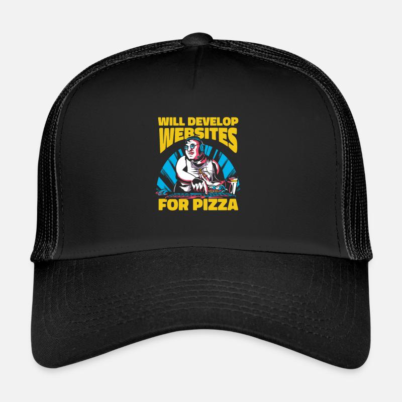 Développeur Web Développeur Web Pizza Casquette trucker 