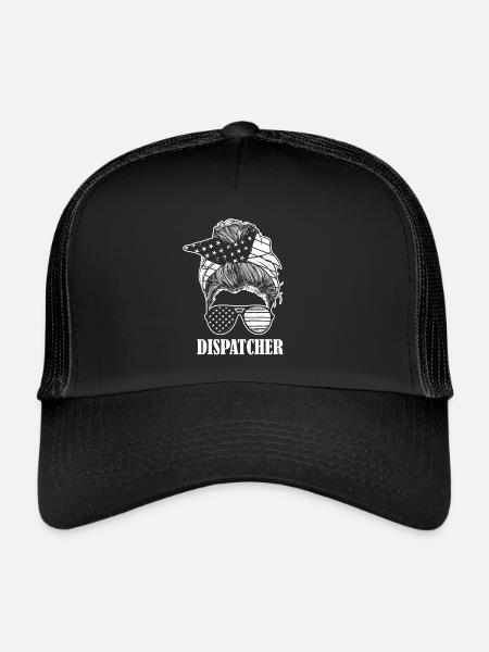 Répartiteur du centre de contrôle des appels d’urgence - Casquette trucker  - noir/noir - Devant