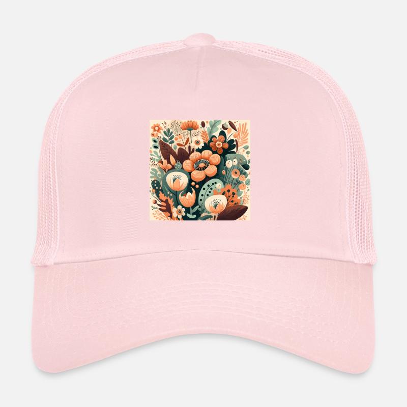Motif floral automnal botanique Casquette trucker 