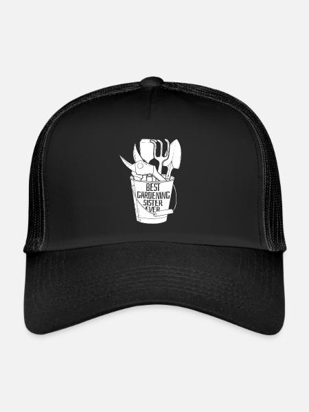 Jardinier amateur Infirmière de jardin - Casquette trucker  - noir/noir - Devant