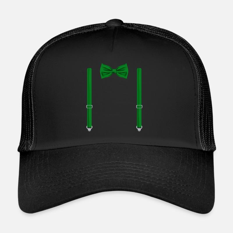 Funny Green Bow Tie with Suspenders Perfect Trucker Cap