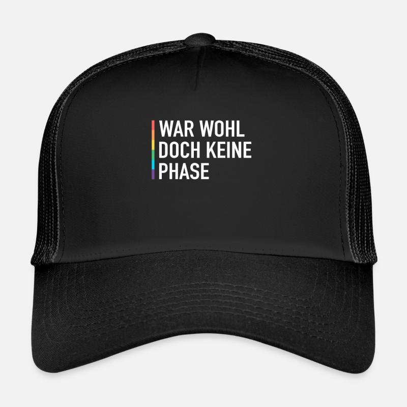 LGBTQ Schwul Lesbisch Bi Queer Trans CSD - Trucker Cap - Schwarz/Schwarz
