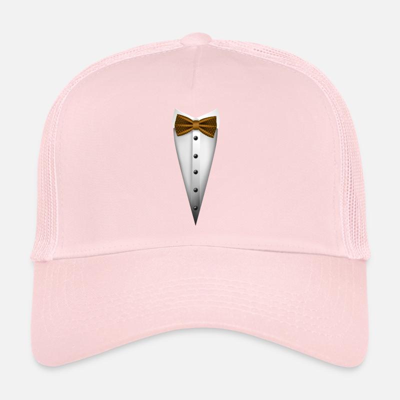 Conception de smoking avec nœud papillon pour les mariages et Casquette trucker 