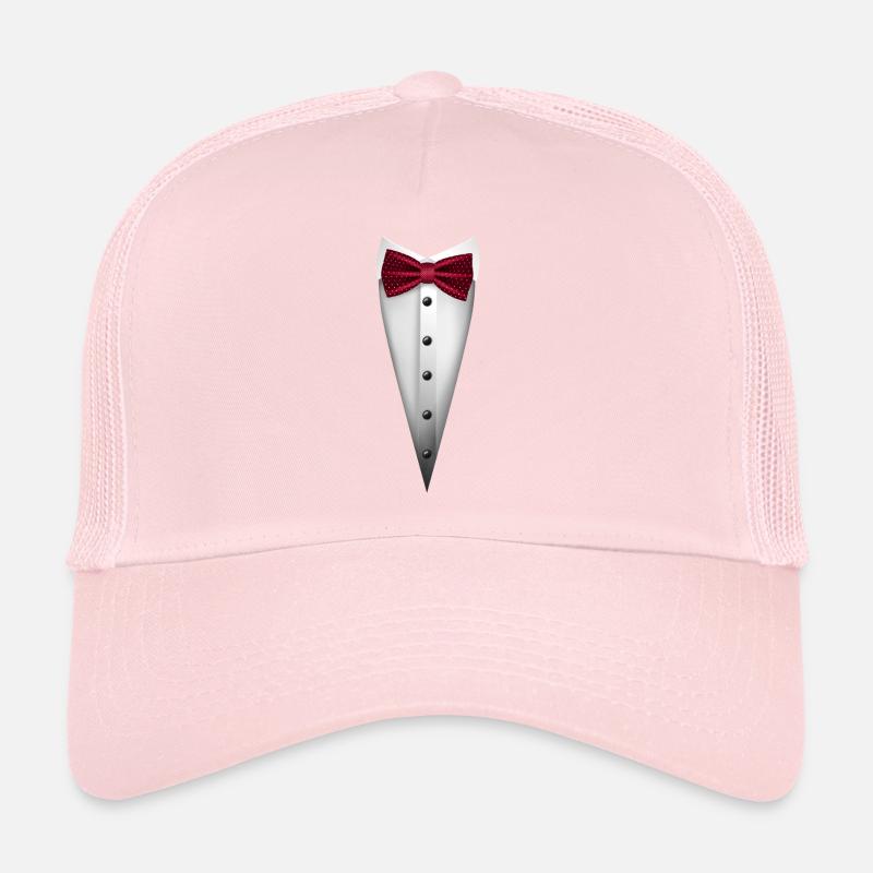 Conception de smoking avec nœud papillon pour les mariages et Casquette trucker 
