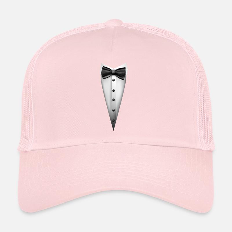Conception de smoking avec nœud papillon pour les mariages et Casquette trucker 