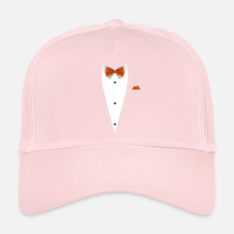 Conception de smoking avec nœud papillon pour les mariages et Casquette trucker 