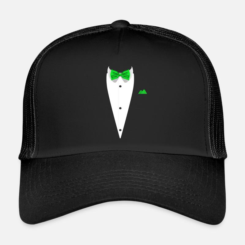 Tuxedo design with Bowtie For Weddings And Trucker Cap