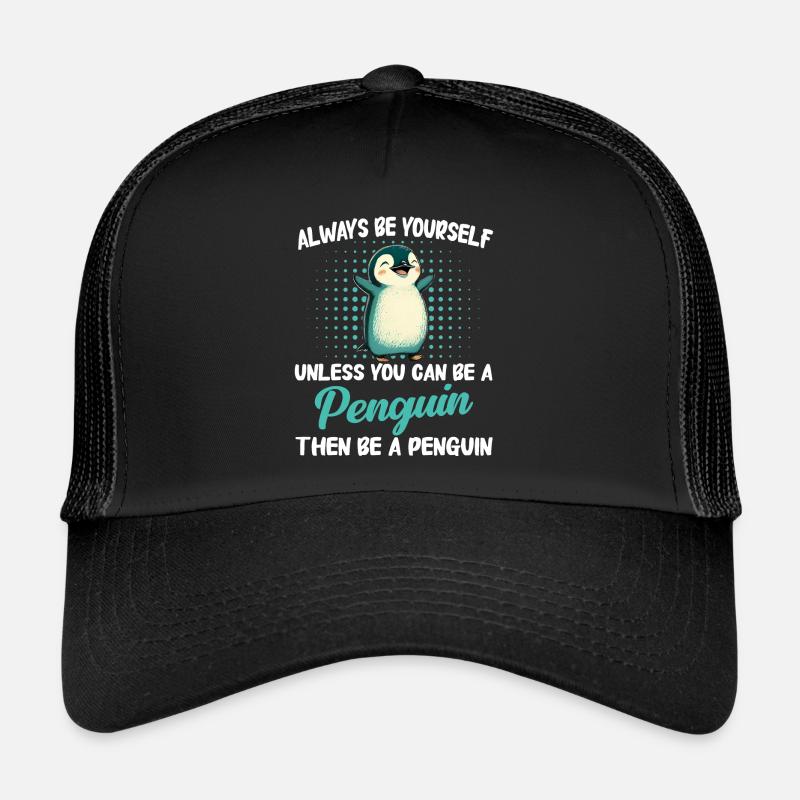 Pinguin Pinguine Tier - Trucker Cap - Schwarz/Schwarz