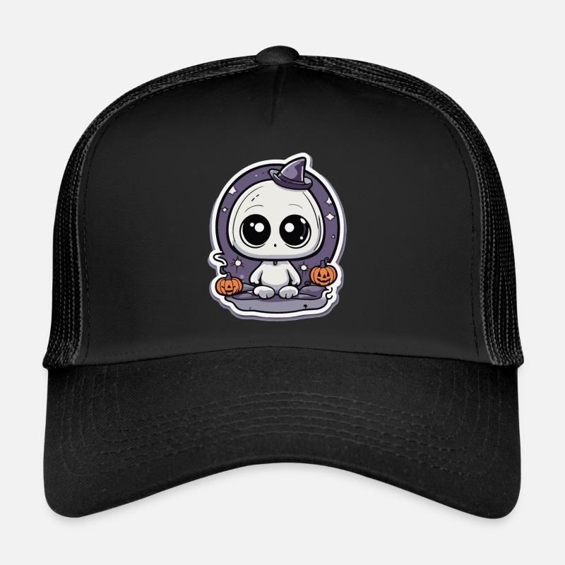 Süsser Halloween Geist - Trucker Cap - Schwarz/Schwarz