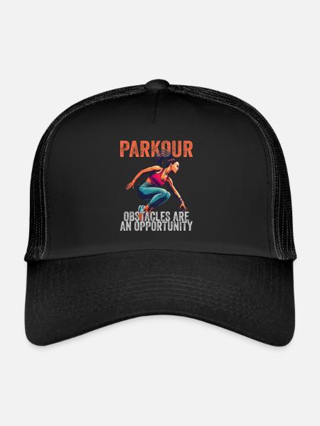 Parkour Obstacles Are An Opportunity - Trucker Cap - black/black - Front
