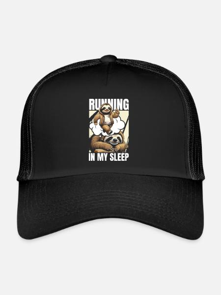 Paresseux drôle de paresseux - Casquette trucker  - noir/noir - Devant