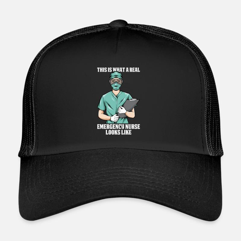 Krankenschwester Lustig Notfall Krankenschwester - Trucker Cap - Schwarz/Schwarz