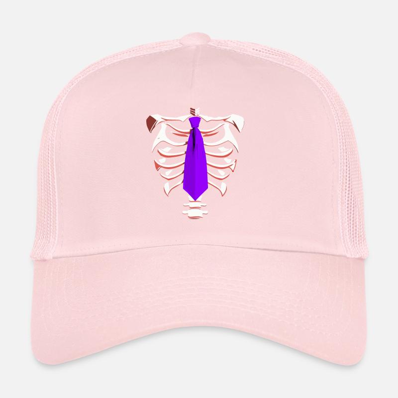 Skeleton with a Tie Funny Halloween Design Spooky Trucker Cap