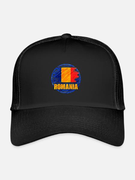 Roumanie - Casquette trucker  - noir/noir - Devant