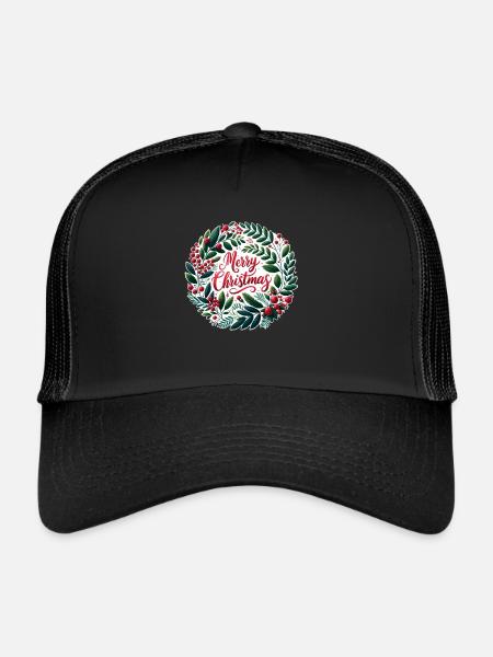 Merry Christmas design Funny Gift for Xmas Lovers - Trucker Cap - black/black - Front
