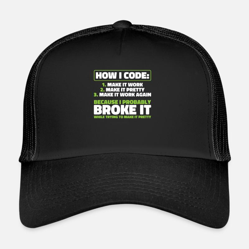 Développeur, Codeur, Programmeur Casquette trucker 