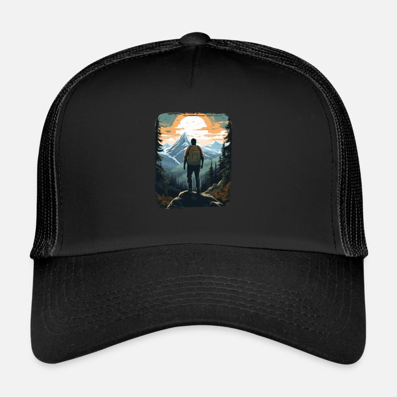 Aventure de trekking dans la nature de la forêt Casquette trucker 