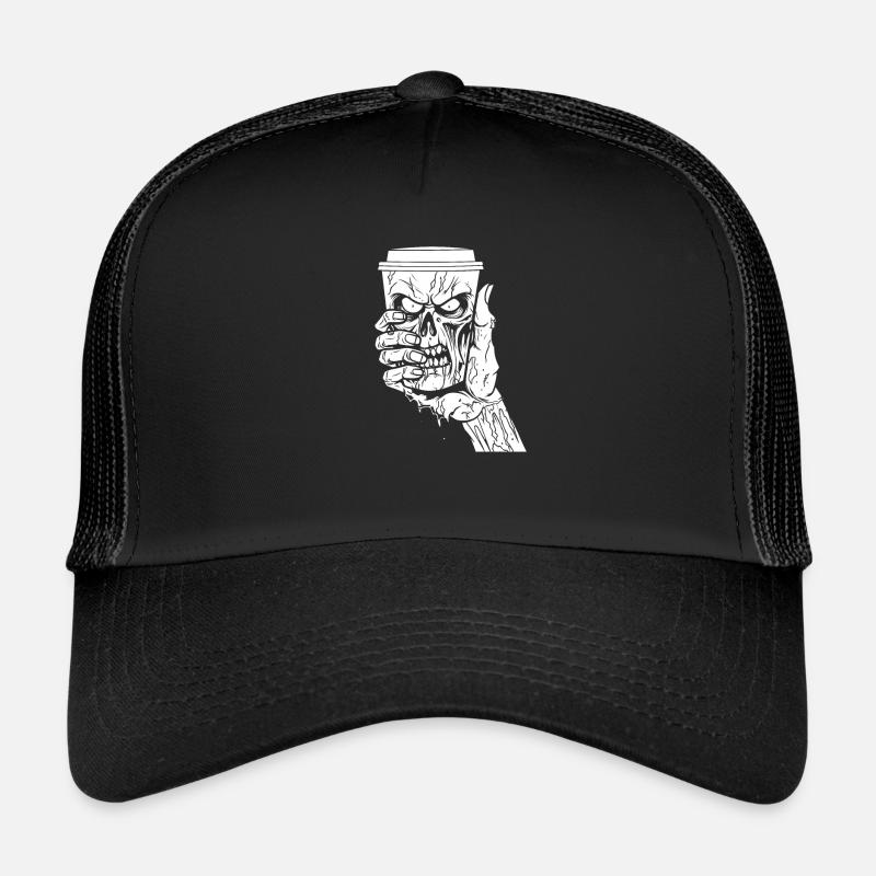Kaffee Cafe Halloween Zombie Hand Trucker Cap