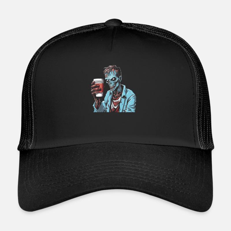 Kaffee Cafe Halloween Zombie Hand Trucker Cap