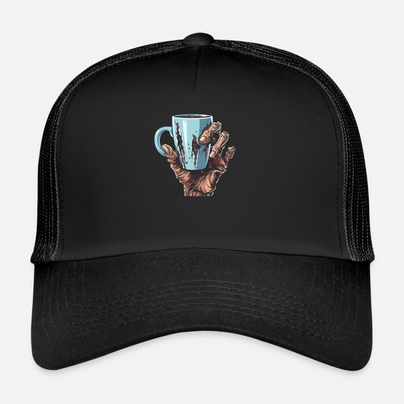 Kaffee Cafe Halloween Zombie Hand Trucker Cap