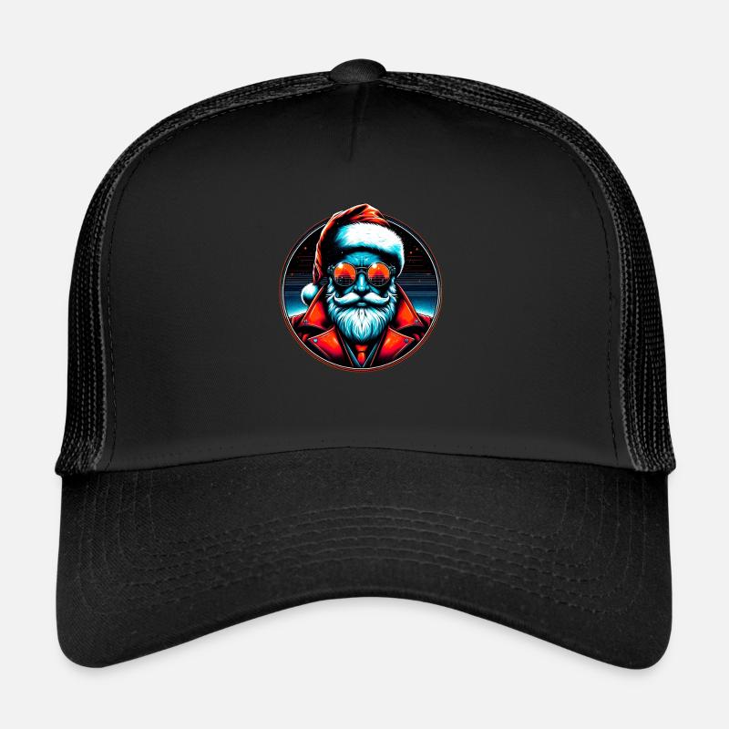 Modern Santa Claus Cyber Punk design Funny Gift Trucker Cap