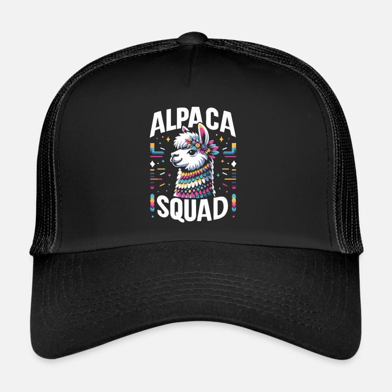 Alpaka Llama - Trucker Cap - Schwarz/Schwarz