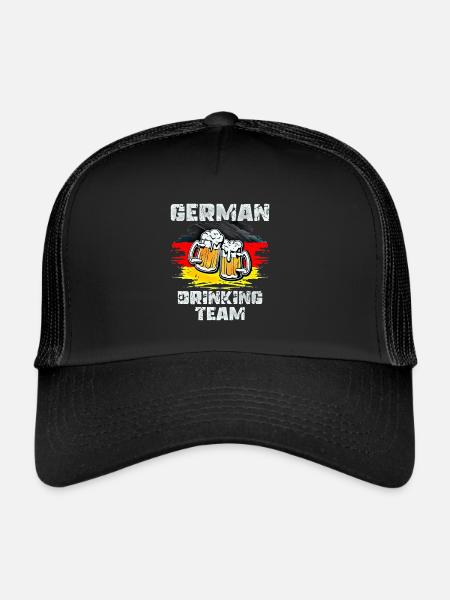 Équipe de beuverie d’Allemagne - Casquette trucker  - noir/noir - Devant