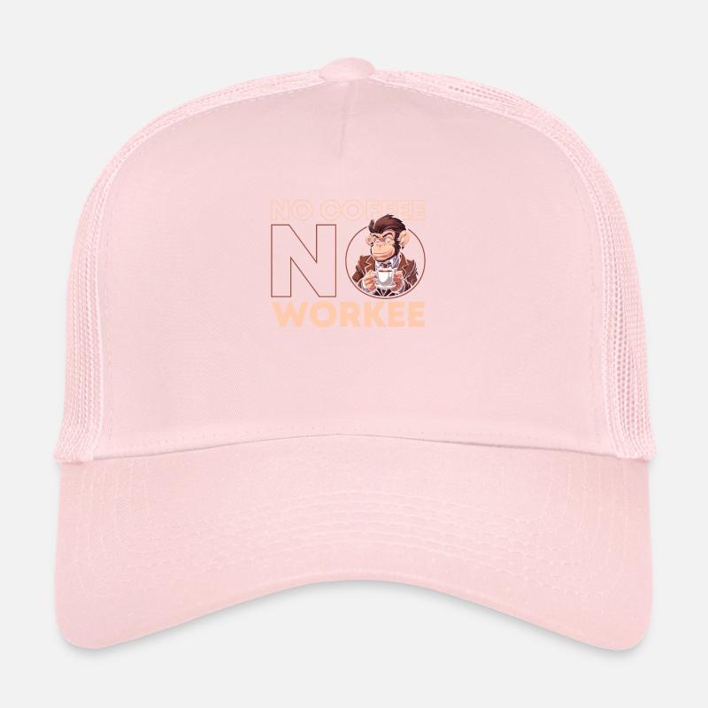Kaffee Cafe Affe No Coffee No Workee Trucker Cap
