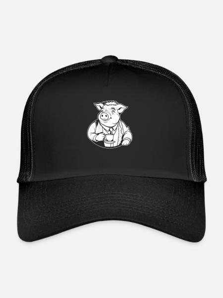 Pig Pig Farmer Coffee - Trucker Cap - black/black - Front