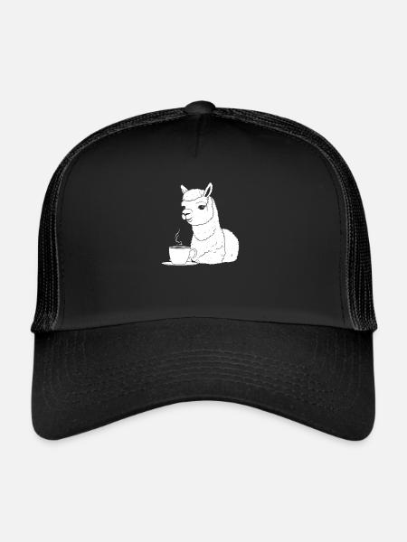 Café d’alpaga - Casquette trucker  - noir/noir - Devant