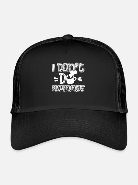Café Café Drôle Je Ne Fais Pas De Matins - Casquette trucker  - noir/noir - Devant
