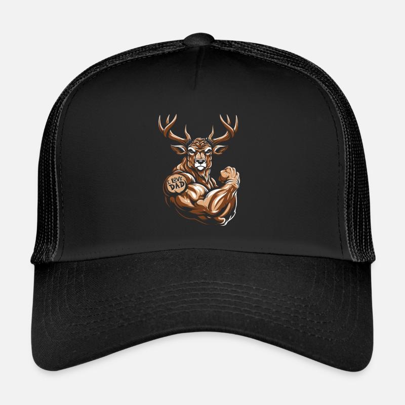 Cerf biceps tatouage j’aime papa Casquette trucker 