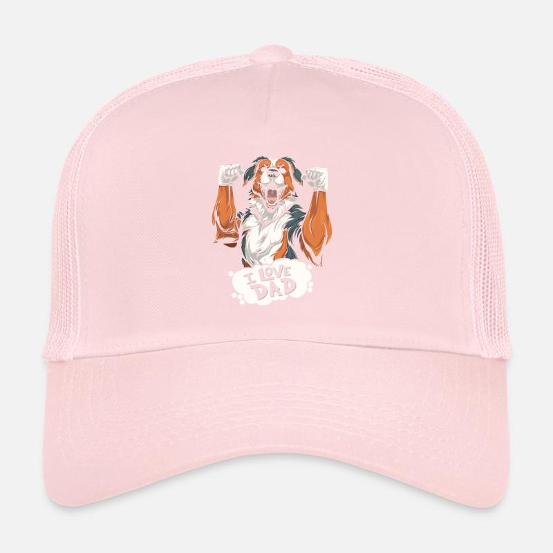Australian Shepherd I Love Dad Trucker Cap