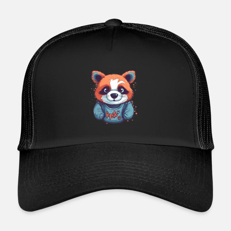 Mignon Anime Style Panda roux Kawaii Casquette trucker 