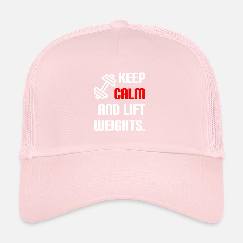 Restez calme et soulevez des poids Casquette trucker 