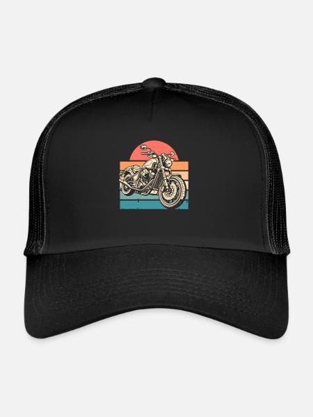 Moto Motard Motard - Casquette trucker  - noir/noir - Devant